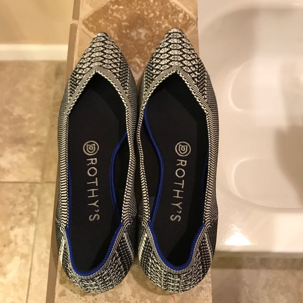 Rothy’s The Point- black python print